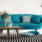 Blue turquoise fresh style, romantic interior living room